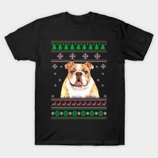 Cute Bulldog Lover Ugly Christmas Sweater For Women And Men Funny Gifts T-Shirt